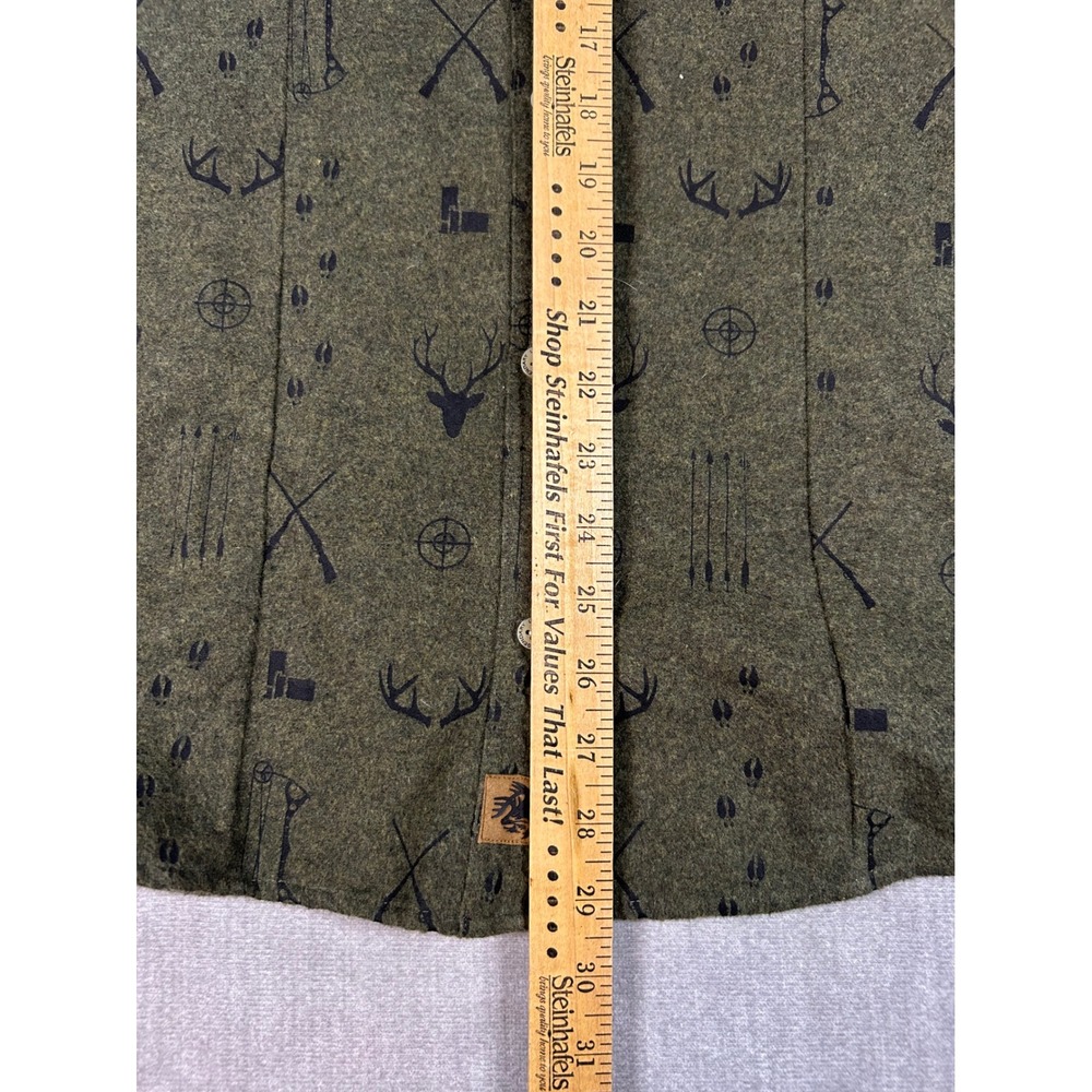Legendary Whitetails Womens Olive Green Hunting Print Flannel Shirt Medium 6435 - Picture 7 of 8